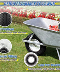 Flat Free Tire And Wheel 4.10 3.50 6 Size For Wheelbarrow And Hand Truck, 12 Inch Diameter Featuring Turf Pattern and Cast Iron Bearings