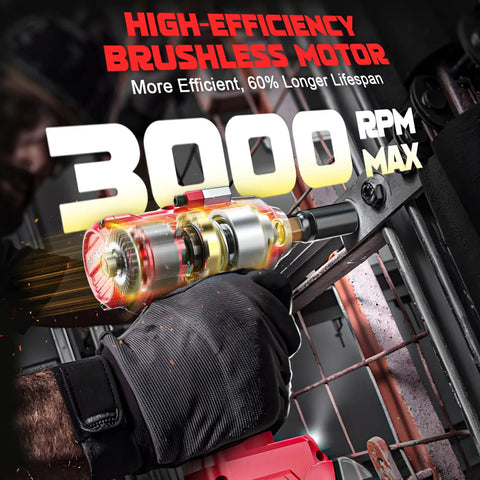 Pro Level Cordless Impact Wrench 3 8 Inch with brushless motor and 3000 RPM max for efficient bolt removal and garage jobs.