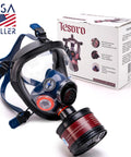 Top Notch Activated Carbon RD40 40mm Gas Mask Replacement Filter Canister with full-face mask and packaging