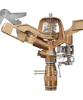 Heavy Duty Brass Impact Sprinkler Head Offering Close And Far Coverage With Dual Nozzles For Total Lawn Protection With Robust 3/4 In Mpt Connection And Heavy Duty Brass Build Without Kinking Or Failure In Your Garden Setup.