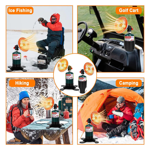 Portable Propane Golf Cart Heater With Cup Holder And Cylinder Base 2 In 1 Outdoor Space Heater for camping and hunting