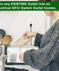 Rock Solid GFCI Switch Outlet Combo With 20 Amp Capacity and Tamper Proof Shield for Indoor Outdoor Install used in kitchen.