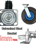 Heavy Duty Pneumatic Rubber Wheel Swivel Caster With Brakes Built Like A Tank For Smooth Industrial Glides And Heavy Lifting features a galvanized steel bracket.