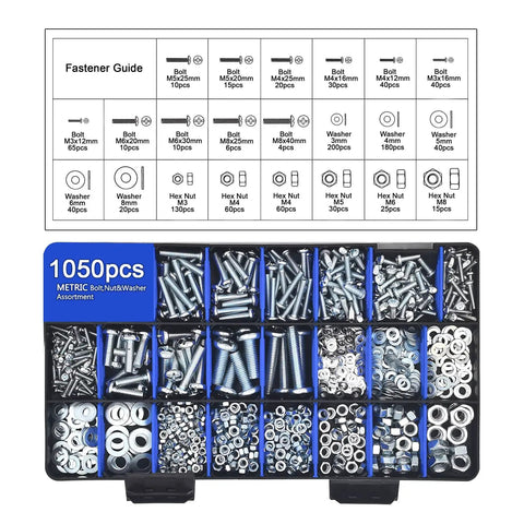 2600 Piece Bolt And Nut Hardware Assortment Kit With 64 Sizes Of Bolts Nuts Screws And Washers, DIY Friendly, 3 Tier Storage