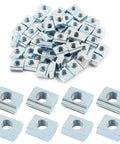100 Pack Sliding T Nuts For 2020 Series Aluminum Extrusion M5 Thread Hammer Head T Nuts For T Slot 6mm Fits 2020 Profile Durable Zinc Alloy Premium LifCratms, zinc alloy T nuts in a set of 100, showcasing threaded holes, for 2020 aluminum extrusion.