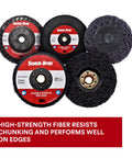 Pro Grade Silicon Carbide Disc for Rust and Paint Removal - Extra Coarse No Nonsense Heavy Duty XO-DC T27 discs in varying angles