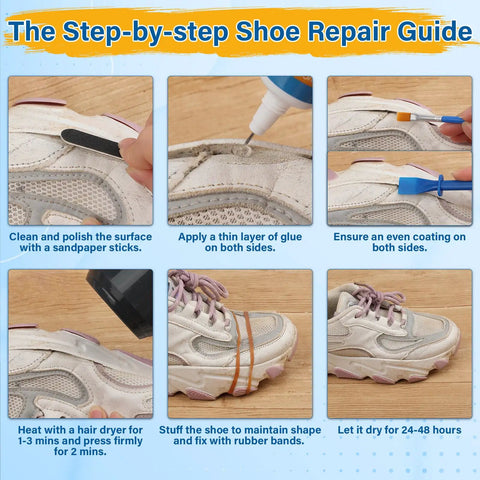 All In One Clear Shoe Glue Kit With 5 Tubes Of 15Ml Each, Instant Bond Quick Fix Waterproof Adhesive for shoe repair steps