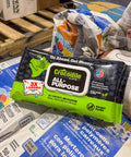 All-Purpose Cleaning Wipes - Extra Large 15x10 Plant-Based Disposable Cloths, 8 Pack, 640 Total on display in warehouse