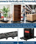 Heavy Duty Folding Hand Truck Dolly With Ergonomic Grip 330 Pound Capacity Rust Resistant Aluminum Frame Portable Moving Cart with potted plant and bookshelf.