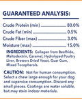 Collagen Twist Keys Dog Chews Chicken Flavor Guaranteed Analysis and Ingredients List, Made In USA, Supports Teeth and Gums
