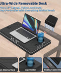 Ultra-wide removable desk on 4 In 1 Foldable Walking Pad Treadmill With Incline And Remote Control Compact Under Desk Machine