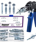 Hollow Drive Wall Anchors Kit, 19-Piece Zinc Plated Carbon Steel Molly Bolts Set With Wall Anchor Setting Tool displayed with sizes M4 M5 M6