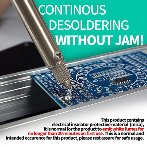 Desoldering Soldering Iron Kit With Solder Sucker Pump Auto Temperature Regulation removing solder from PCB