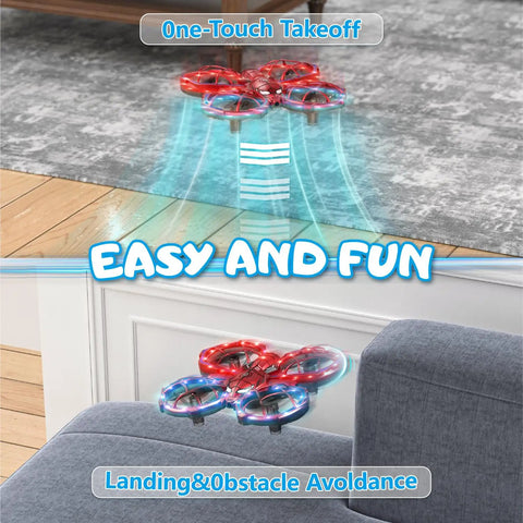 Kid Friendly Mini Drone With Remote Control, 360 Degree Flips, One Button Takeoff And Landing, Indoor Safe, Obstacle Avoidance