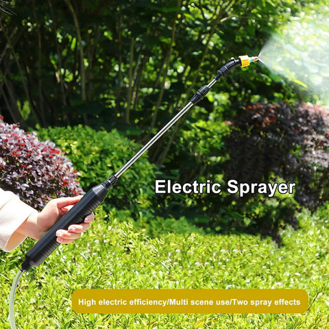 Person using Go-To Electric Garden Sprayer For Easy Watering And Dosing, 9.8Ft Hose, Adjustable Spray, in garden setting