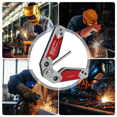 Rock Solid Magnetic Welding Positioner With Smooth 20 To 200 Degree Adjustments used in metal fabrication with hex key lock.