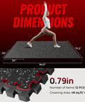 0.79 Inch Extra Thick Exercise Mats, 12 Pack Interlocking Gym Flooring Tiles With Rubber Top, 48 Sq Ft Coverage, Woman Stretching