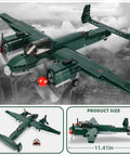 WWII Bomber Aircraft Build Set for Kids and Collectors, LEGO-Compatible Fighter Jet Model Kit with realistic propellers and cockpit