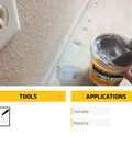 Application of Ready To Use Textured Concrete Patch In Gray 1 Qt Pack Of 6 Acrylic Based Repair Mix for cracks and spalls