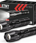 Beast Bright Go To Tactical Flashlight Pack 2 Handheld LED Lights With Zoomable Beam Military Grade on box