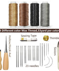 All In One Leather Repair Kit With Waxed Thread And Heavy Duty Tools For Car Seats, Sofas, And Carpets, includes tools and threads