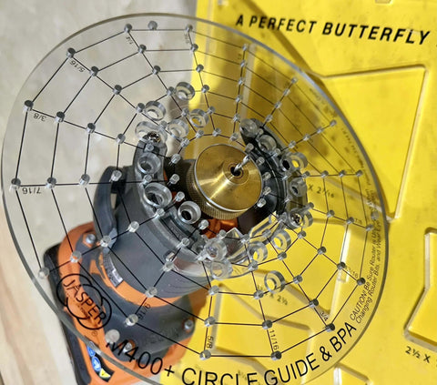 XL universal base plate converts your router for Porter Cable style bushings and doubles as a precision circle cutting guide.