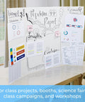 36 Inch By 48 Inch White Tri Fold Corrugated Presentation Board Case Of 24 For School Projects And Classroom Displays in use