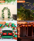 Garden Arch Arbors For Outdoor Climbing Plants Black Metal Trellis Arch Kit used in wedding, party, Christmas, and Halloween decor.