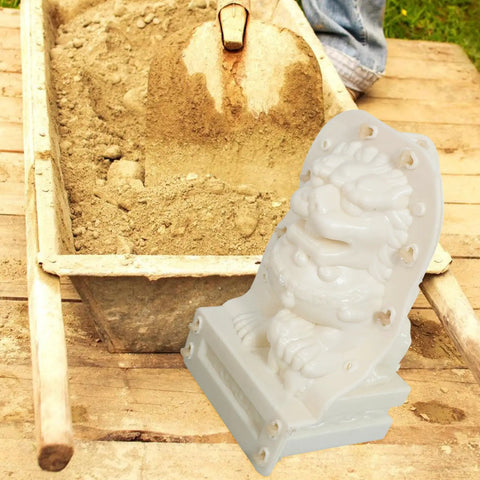 Dope Pair Chinese Lion Statue Molds for Cement or Plastic Casting Reusable Garden Guardian Lion Mold Easy to Use DIY Casting Kit