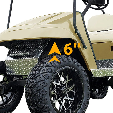 6 Inch Drop Axle Lift Kit for EZGO Electric Medalist TXT Golf Cart 1994.5 to 2001.5 Plug-And-Play Install front view