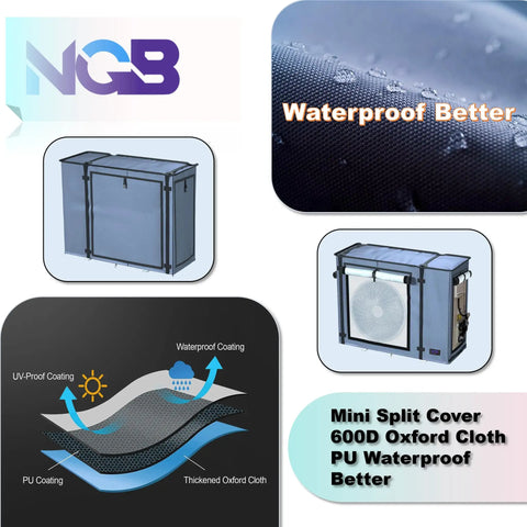 Top Notch Mini Split Cover For Your Outdoor Ac Unit Heavy Duty Weather Gear That Takes A Beating But Gives Zero Quitting Waterproof Windproof Snowproof All Season Shield In Grey