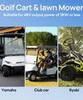 Golf cart and lawn mower suitable for Beefy 48V 50Ah LiFePO4 Battery With Metal Case Built In 50A BMS use.
