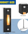 Lighted Wired Doorbell Button With LED Glow For Garage And Home Entry Easy Install No Brainer Wall Mounted Push Button Replacement Compatible With Most Low Voltage Chimes And Transformers Black Warm Light, showing dimensions and mounting screws.