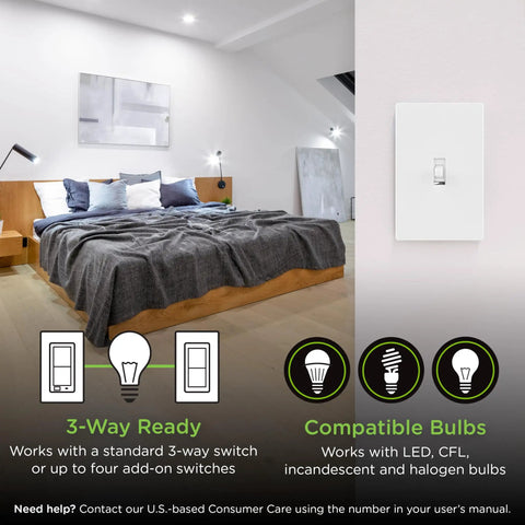 Long Range Z Wave On Off Switch 800 Series Toggle For Your Smart Home Setup Voice Control With Alexa And Google Assistant Works With SmartThings Ring Alarm Wink ADT Nexia Honeywell And More on wall in bedroom