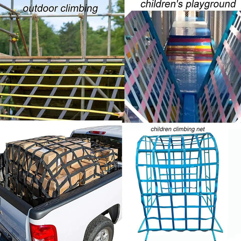 Beefy Heavy Duty Cargo Hoisting Net for Material Handling on truck, playground net, outdoor climbing, and blue climbing net