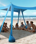 Beach Canopy Sun Shelter 10x10ft With UPF50 UV Protection Windproof Durable Shade Tent With 8 Sandbags Ground Pegs And Stability Poles