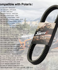 Heavy Duty CVT Drive Belt For RZR XP 900 1000 XP4 General XP 1000 Ranger showing packaging and compatibility list 2011-2023