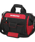 Rugged Wide Mouth Tool Bag With Waterproof Rubber Base For All Tools Heavy Duty Pro Grade Organizer With 46 Pockets And Multi Compartment Storage Durable 600D And 1680D Fabric Perfect Gear Bag For Pros And DIYers