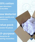 White Knit Wiping Cloths For Painting Staining And Cleaning, box of white rags, 10 lb package, absorbent durable shop grade