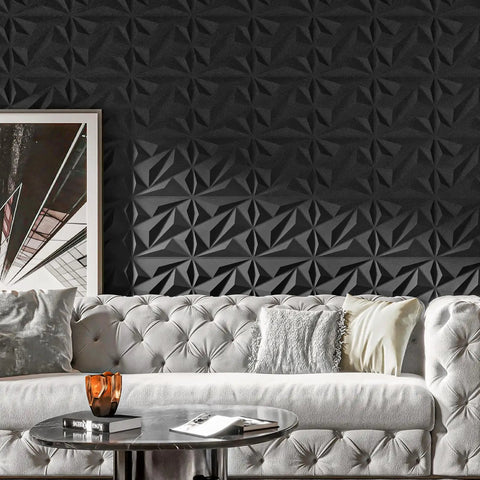 33 Pack Dope 3D Diamond Wall Panels For Interior Decor With PVC Flower Texture Easy DIY Accent Wall Panels For Living Room