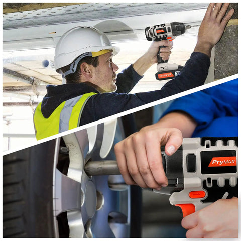 Cordless Impact Wrench With Half Inch Chuck For Bustin Bolts And Quick Work, 20V Power Tool Delivers 2600 RPM And 0 To 3300 IPM, LED Light, Includes 1.5Ah Lithium Ion Battery And Quick Charger in automotive and construction use.