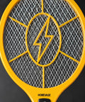 Front view of yellow Powerful Handheld Bug Zapper For Home And Outdoors, Go To Electric Mosquito Killer Racket, Safe 3 Layer Grid