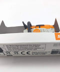 Boxed Battery Operated Chainsaw Keyring With Realistic Sound Effects, Orange Mini Tool Charm For Gear Junkies And Collectors