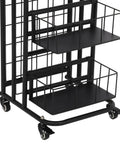 Heavy Duty Metal Spray Paint Storage Rack Eight Tier Lube Can Organizer Hella Sturdy Workshop Shelf With Thirty Two Slots Fits Aerosols And Beverages For Tight Garage Spaces, close-up view of lower shelves.
