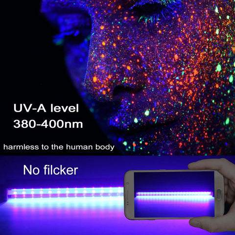 Black Light Bar 10W USB UV Blacklight Tube 1 Ft Two Pack For Glow In The Dark Parties Halloween Decor Body Paint Posters