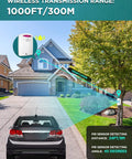 Wireless Driveway Alarm System With 1000ft Range, Motion Sensor Security Kit for Indoor Outdoor Use, installed by driveway