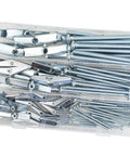 Heavy Duty Toggle Bolts And Wing Nuts Kit For Hanging Heavy Stuff On Drywall With 1/8 Inch 3/16 Inch And 1/4 Inch Collapsible Zinc Plated Steel Rust Resistant 36 Pieces in clear organizer tray