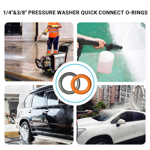 100 Pack Pressure Washer O Ring Seal Kit For DIYers And Pros with fittings and couplers for cleaning vehicles and surfaces