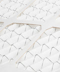 Close-up of 20x20x1 Air Filter 6 Pack MERV 11 with electrostatic fibers trapping dust, pet dander, and pollen for AC and furnace.
