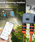 Smart Water Timer For Garden Hose With Brass Inlet And Outlet, WiFi Hub Enabled Hose Controller, Smartphone App, Lawn Care